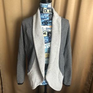 Central Park Striped Open Front Cardigan